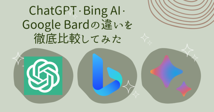 ChatGPT　Bing AI　Google Bard　アイキャッチ画像